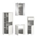 Badezimmer-Set >Vira< (4-teilig) in weiß / weiß hochglanz - 188x190x34cm (BxHxT)