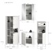 Badezimmer-Set >Vira< (4-teilig) in weiß / weiß hochglanz - 188x190x34cm (BxHxT)