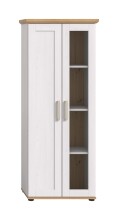 Vitrine >Verona< 2 Türen, re./ li. montierbar, Sibiu Lärche Dekor - 64x161x37cm (BxHxT)
