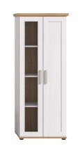 Vitrine >Verona< 2 Türen, re./ li. montierbar, Sibiu Lärche Dekor - 64x161x37cm (BxHxT)