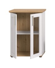 Vitrine >Verona< hängend / stehend montierbar, Sibiu Lärche Dekor - 64x88x37cm (BxHxT)