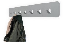 Garderobenleiste >Tilly 3< 7 Haken, in grau, Metall - 70x10x3cm (LxHxT)