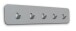 Garderobenleiste >Tilly 2< 5 Haken, in grau, Metall - 50x10x3cm (BxHxT)