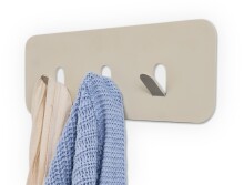Garderobenleiste >Tilly 1< 3 Haken, in cremeweiß, Metall - 30x10x3cm (BxHxT)