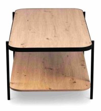 Couchtisch >Pina 2< Ablageboden, Artisaneiche Dekor, MDF + Metall - 120x45x64cm (BxHxT)
