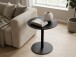 Beistelltisch >Ida 1< runde Form, in Esche Dekor schwarz, Metall+ MDF - 43x48cm (HxD)