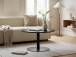 Couchtisch >Ida 2< runde Form, in Esche Dekor schwarz, Metall + MDF - 37x60cm (HxD)