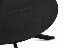 Couchtisch >Paul< runde Form, in Esche Dekor schwarz, Metall + MDF - 45x80cm (HxD)