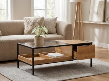 Couchtisch >Mandurah 2< Schublade, Ablage, Eiche...