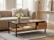 Couchtisch >Mandurah 2< Schublade, Ablage, Eiche Dekor, Metall + MDF - 110x42x55cm (BxHxT)