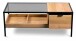 Couchtisch >Mandurah 2< Schublade, Ablage, Eiche Dekor, Metall + MDF - 110x42x55cm (BxHxT)