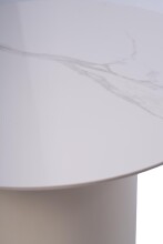 Beistelltisch >Kira 1< in gesinteter Stein cremeweiß - 42x60 (HxD)