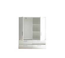 Stauraumschrank >Adeline< 2 Schübe, 2 Böden, Kleiderstange, Weiß - 120x140x38cm (BxHxT)