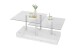Couchtisch >Arian< in Glas, weiß marmoriert - 110x39x60 (BxHxT)