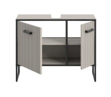 Waschbeckenunterschrank >Bagno< 2 Türen, 4 Fächer, in kaschmir Dekor - 80x63x36cm (BxHxT)