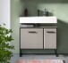 Waschbeckenunterschrank >Bagno< 2 Türen, 4 Fächer, in kaschmir Dekor - 80x63x36cm (BxHxT)
