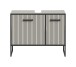 Waschbeckenunterschrank >Bagno< 2 Türen, 4 Fächer, in kaschmir Dekor - 80x63x36cm (BxHxT)