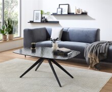 Couchtisch >Elias< in schwarz, Glas, Metall -...