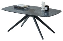 Couchtisch >Elias< in schwarz, Glas, Metall - 110x44x70cm (BxHxT)