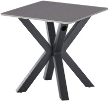 Couchtisch >Janin< in grau, schwarz, Keramik, Metall - 55x55x55cm (BxHxT)