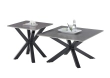 Couchtisch >Janin< in grau, schwarz, Keramik, Metall - 55x55x55cm (BxHxT)