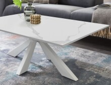 Couchtisch >Noah< in weiß, Keramik, Metall - 110x40x70cm (BxHxT)