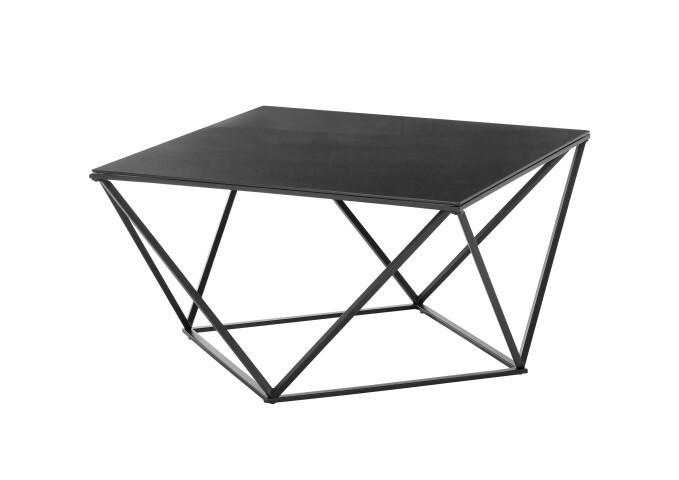 Couchtisch >Senta< in schwarz, Glas, Metall - 80x45x80cm (BxHxT)
