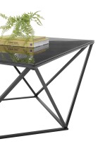 Couchtisch >Senta< in schwarz, Glas, Metall - 80x45x80cm (BxHxT)