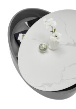 Couchtisch >Sinisa< in weiß, anthrazit, Keramik, Metall - 110x42x70cm (BxHxT)