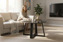 Couchtisch >Tanea< in schwarz, Keramik, Metall - 45x80cm (HxD)