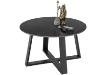 Couchtisch >Tanea< in schwarz, Keramik, Metall - 45x80cm (HxD)