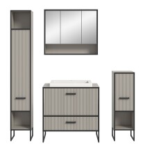 Badezimmer-Set >Bagno< inkl. Waschbecken, in kaschmir Dekor - 170x192x48cm (BxHxT)