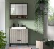 Badezimmer-Set >Bagno< (2-teilig) inkl. Waschbecken, kaschmir Dekor - 80x192x48cm (BxHxT)