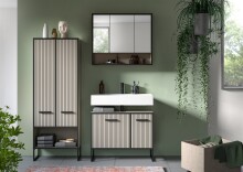 Badezimmer-Set >Bagno< (3teilig) in kaschmir Dekor - 154x192x36cm (BxHxT)