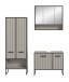 Badezimmer-Set >Bagno< (3teilig) in kaschmir Dekor - 154x192x36cm (BxHxT)