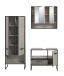 Badezimmer-Set >Bagno< (3teilig) in kaschmir Dekor - 154x192x36cm (BxHxT)
