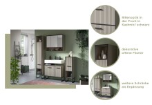 Badezimmer-Set >Bagno< (3-teilig) in kaschmir Dekor - 125x192x36cm (BxHxT)