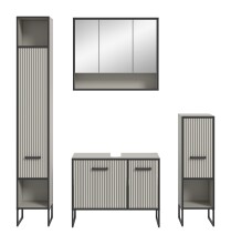 Badezimmer-Set >Bagno< (4-teilig) in kaschmir Dekor - 170x192x36cm (BxHxT)