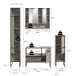 Badezimmer-Set >Bagno< (4-teilig) in kaschmir Dekor - 170x192x36cm (BxHxT)