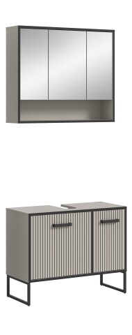Badezimmer-Set >Bagno< (2-teilig) in kaschmir Dekor - 80x192x36cm (BxHxT)