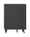 Kommode >Linea< 4 Schübe, 1 Tür, in grau - 84x114x37cm (BxHxT)
