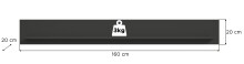 Wandboard >Linea< in grau, Holzwerkstoff - 160x20x20cm (BxHxT)