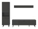 Wohnwand >Linea< (3-teilig) Vitrine, Lowboard, Wandboard, grau - 258x195x40cm (BxHxT)