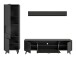 Wohnwand >Linea< (3-teilig) Vitrine, Lowboard, Wandboard, grau - 258x195x40cm (BxHxT)