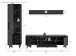 Wohnwand >Linea< (3-teilig) Vitrine, Lowboard, Wandboard, grau - 258x195x40cm (BxHxT)
