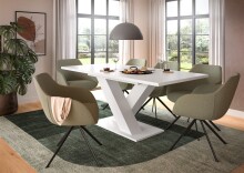 Kulissen-Esstisch >Motion< ausziehbar bis 190cm, in Weiß - 150/190x76x90cm (BxHxT)