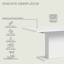 Kulissen-Esstisch >Motion< ausziehbar 190cm, in Weiß - 150/190x76x90cm (BxHxT)