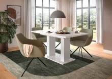 Kulissen-Esstisch >Motion< ausziehbar 190cm, in Weiß - 150/190x76x90cm (BxHxT)