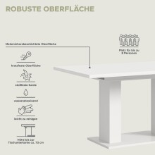 Kulissen-Esstisch >Motion< ausziehbar 190cm, in Weiß - 150/190x76x90cm (BxHxT)