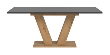 Kulissen-Esstisch >Motion< ausziehbar 190cm, Grau / Artisan Eiche Dekor - 150/190x76x90cm (BxHxT)